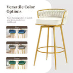 Lot de 2 tabourets de bar pivotants hauteur comptoir, dossier bas, rembourrés, pour salle à manger, pub, cuisine avec repose-pieds - Christopher Knight Home