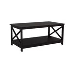 Table basse rectangulaire en bois noir AndMakers de 39,57 po avec étagère
