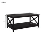 Table basse rectangulaire en bois noir AndMakers de 39,57 po avec étagère