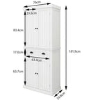 AndMakers Armoire de cuisine en bois blanc 76 cm avec portes, tiroirs et étagères réglables