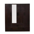 Keloyid Brown Wood 62.99 in. Armoire with 3 Drawers and 6 Shelves