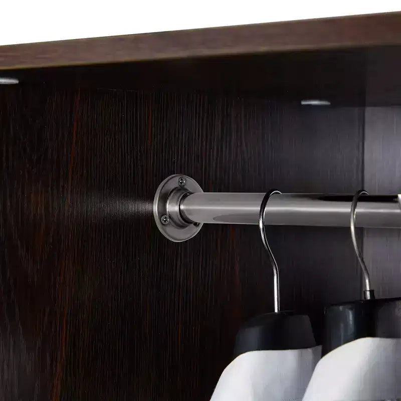 Armoire Keloyid en bois brun de 160 cm avec 3 tiroirs et 6 étagères