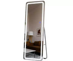 Miroir de courtoisie sans cadre PexFix 63x16 LED en aluminium avec lumières blanches, pleine longueur