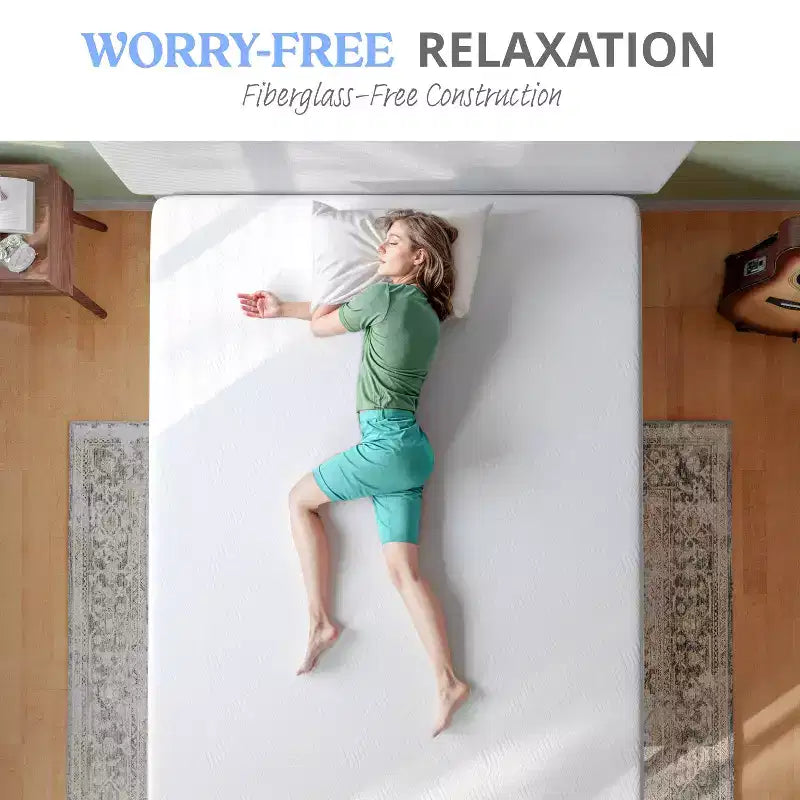 Matelas en mousse à mémoire de forme 3 couches Emma and Oliver en boîte avec infusion de thé vert, gel rafraîchissant, mousse certifiée CertiPUR-US et housse lavable