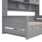 Lit de repos double avec lit gigogne double et armoire et étagère tout-en-un - ModernLuxe