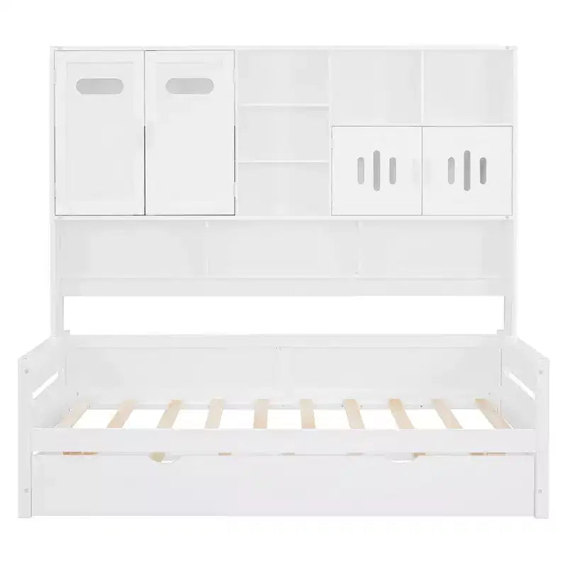 Lit de repos double avec lit gigogne double et armoire et étagère tout-en-un - ModernLuxe