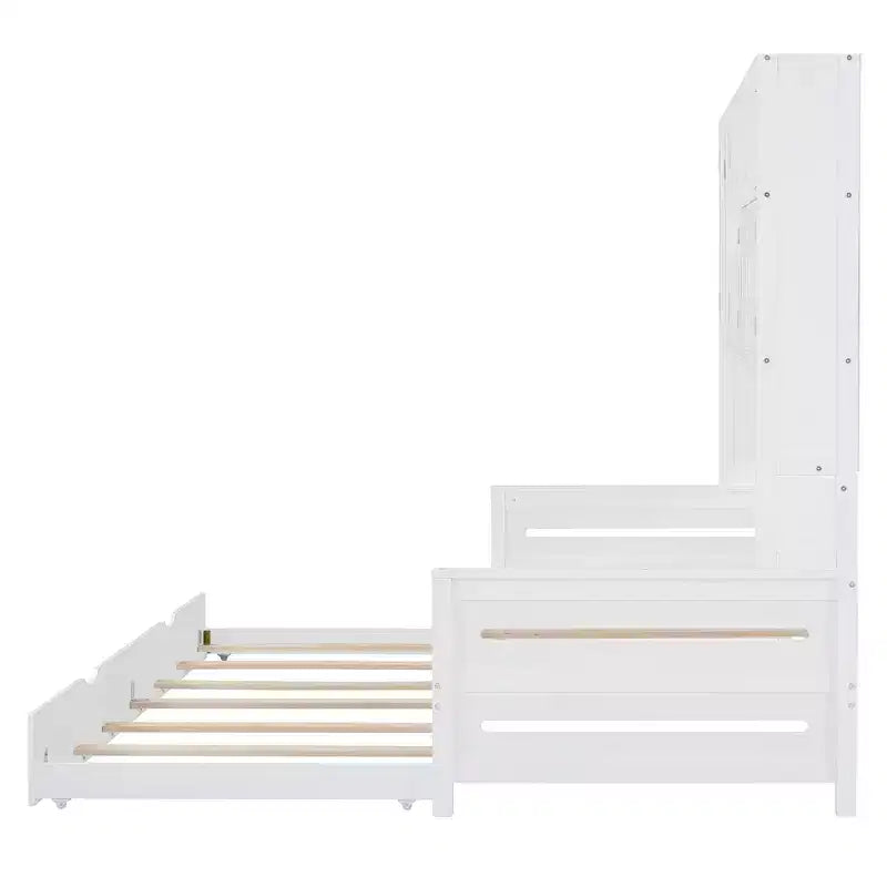 Lit de repos double avec lit gigogne double et armoire et étagère tout-en-un - ModernLuxe