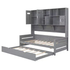 Lit de repos double avec lit gigogne double et armoire et étagère tout-en-un - ModernLuxe