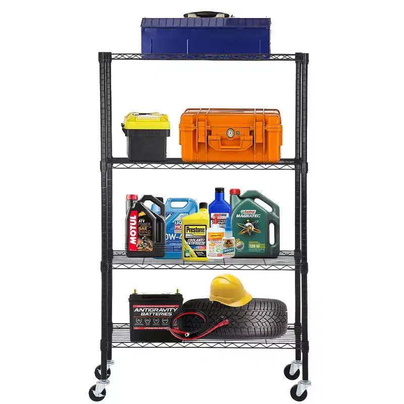 BestMassage 4-Tier Steel Wire Shelving Unit Storage Shelves with Wide-Span Shelves Perfect for Home Office or Commercial Use