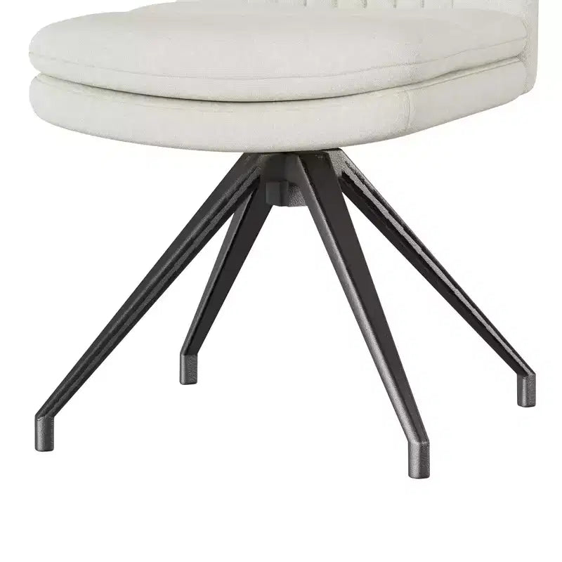 VECELO Chaise de Bureau Rembourrée, Chaise de Bureau Croisée à Pieds avec Assise Large Rembourrée, Chaise d'Ordinateur Moderne Gris/Beige