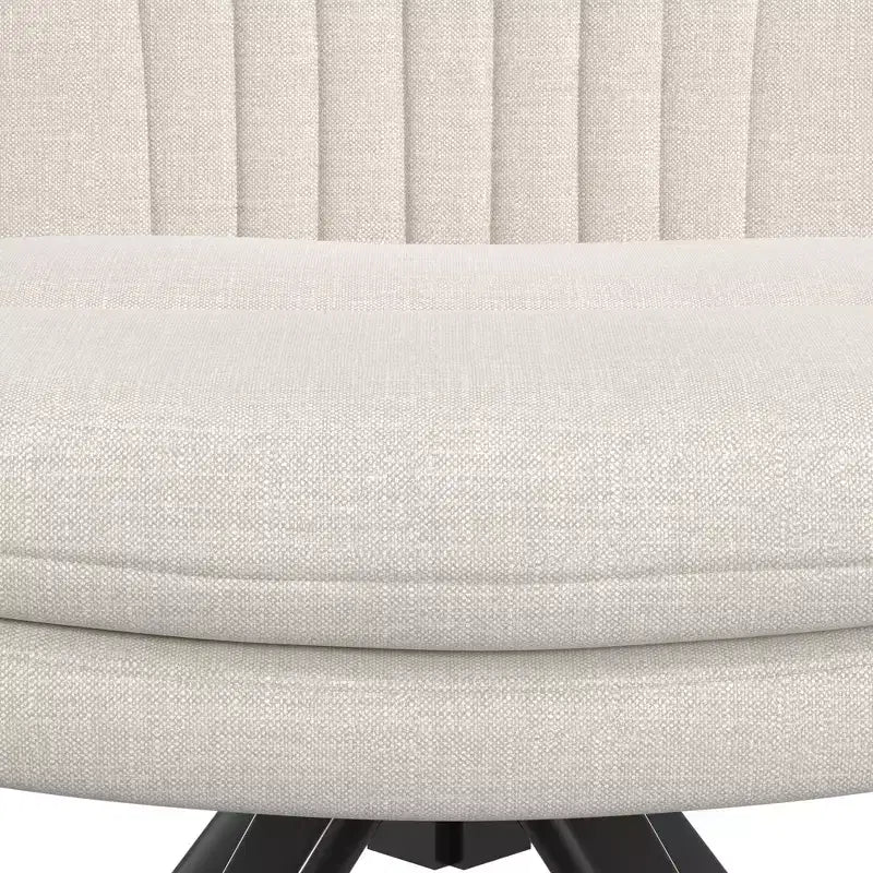 VECELO Chaise de Bureau Rembourrée, Chaise de Bureau Croisée à Pieds avec Assise Large Rembourrée, Chaise d'Ordinateur Moderne Gris/Beige
