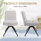VECELO Chaise de Bureau Rembourrée, Chaise de Bureau Croisée à Pieds avec Assise Large Rembourrée, Chaise d'Ordinateur Moderne Gris/Beige