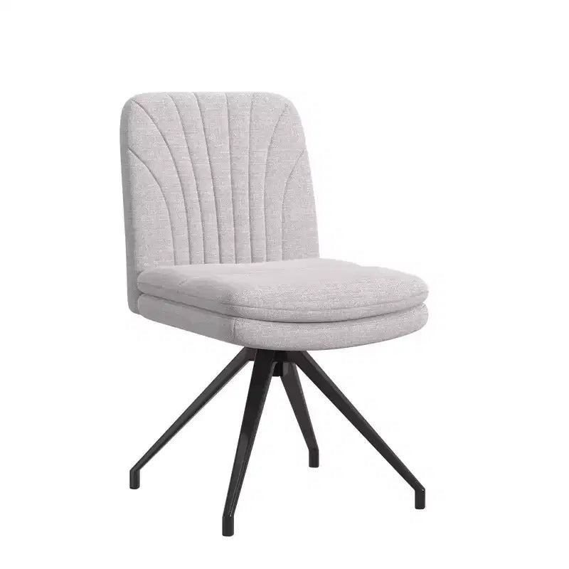 VECELO Chaise de Bureau Rembourrée, Chaise de Bureau Croisée à Pieds avec Assise Large Rembourrée, Chaise d'Ordinateur Moderne Gris/Beige