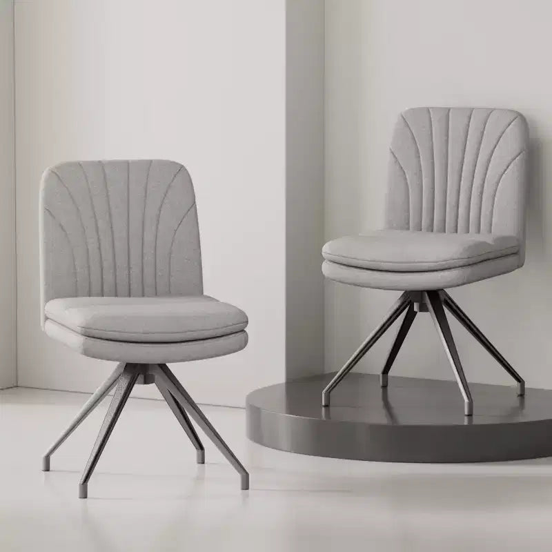 VECELO Chaise de Bureau Rembourrée, Chaise de Bureau Croisée à Pieds avec Assise Large Rembourrée, Chaise d'Ordinateur Moderne Gris/Beige