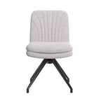 VECELO Chaise de Bureau Rembourrée, Chaise de Bureau Croisée à Pieds avec Assise Large Rembourrée, Chaise d'Ordinateur Moderne Gris/Beige