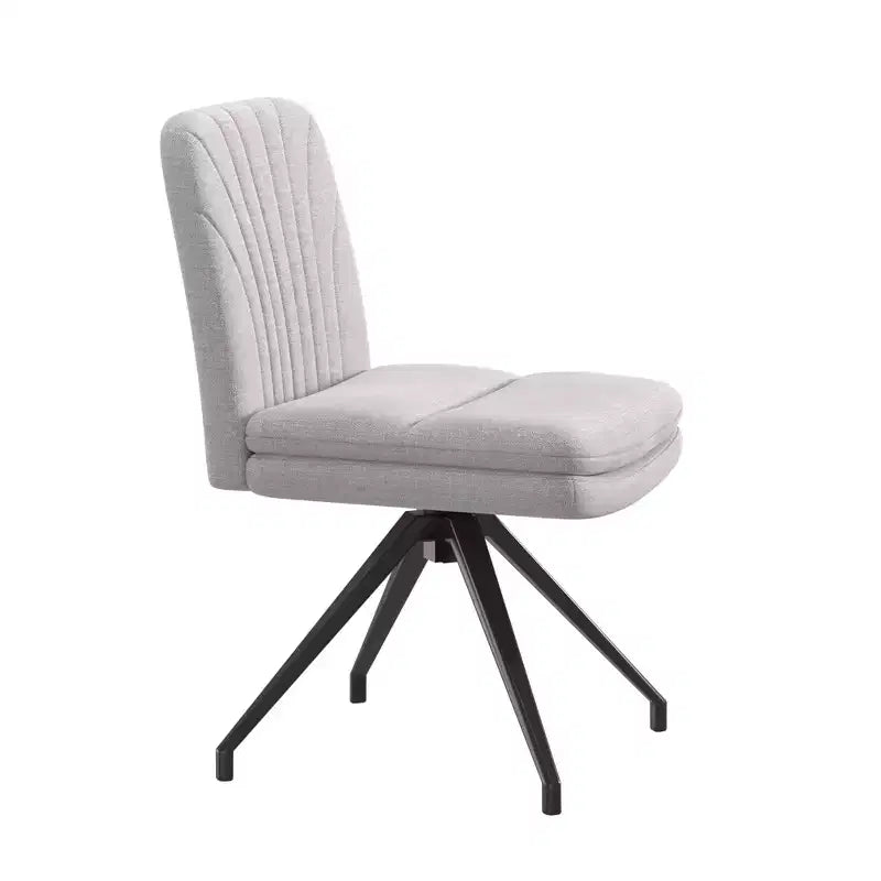 VECELO Chaise de Bureau Rembourrée, Chaise de Bureau Croisée à Pieds avec Assise Large Rembourrée, Chaise d'Ordinateur Moderne Gris/Beige