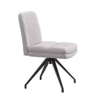 VECELO Chaise de Bureau Rembourrée, Chaise de Bureau Croisée à Pieds avec Assise Large Rembourrée, Chaise d'Ordinateur Moderne Gris/Beige