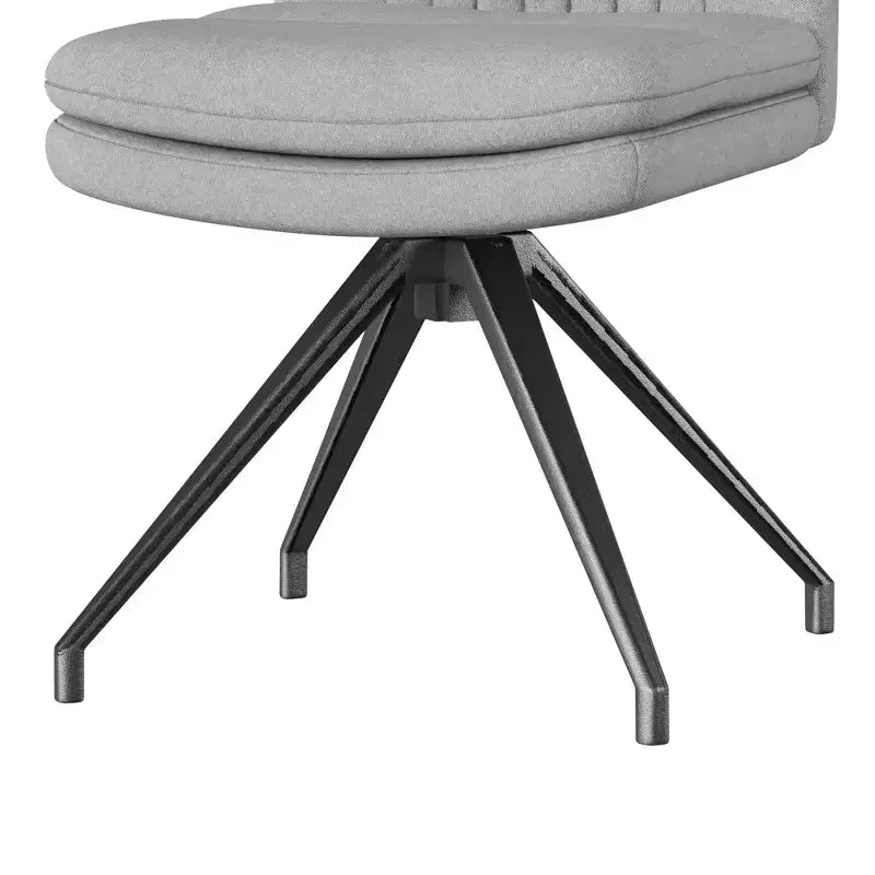 VECELO Chaise de Bureau Rembourrée, Chaise de Bureau Croisée à Pieds avec Assise Large Rembourrée, Chaise d'Ordinateur Moderne Gris/Beige