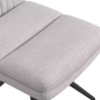 VECELO Chaise de Bureau Rembourrée, Chaise de Bureau Croisée à Pieds avec Assise Large Rembourrée, Chaise d'Ordinateur Moderne Gris/Beige