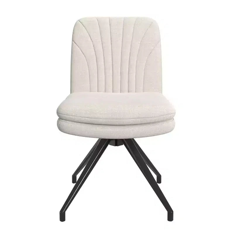 VECELO Chaise de Bureau Rembourrée, Chaise de Bureau Croisée à Pieds avec Assise Large Rembourrée, Chaise d'Ordinateur Moderne Gris/Beige