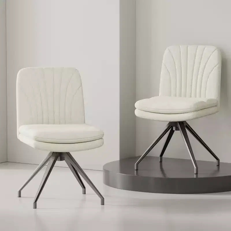 VECELO Chaise de Bureau Rembourrée, Chaise de Bureau Croisée à Pieds avec Assise Large Rembourrée, Chaise d'Ordinateur Moderne Gris/Beige