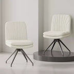 VECELO Chaise de Bureau Rembourrée, Chaise de Bureau Croisée à Pieds avec Assise Large Rembourrée, Chaise d'Ordinateur Moderne Gris/Beige