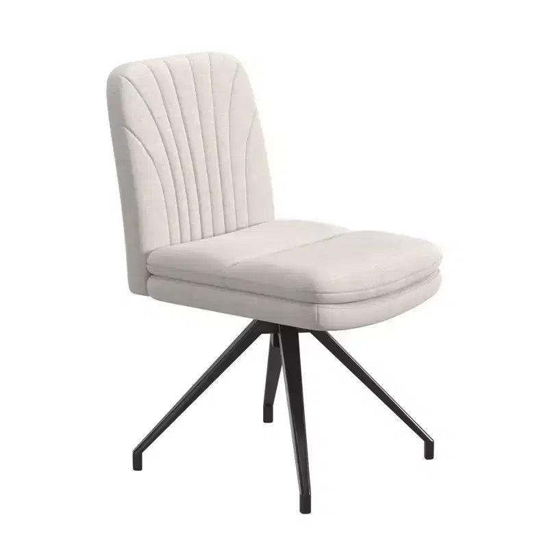 VECELO Chaise de Bureau Rembourrée, Chaise de Bureau Croisée à Pieds avec Assise Large Rembourrée, Chaise d'Ordinateur Moderne Gris/Beige