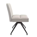 VECELO Chaise de Bureau Rembourrée, Chaise de Bureau Croisée à Pieds avec Assise Large Rembourrée, Chaise d'Ordinateur Moderne Gris/Beige