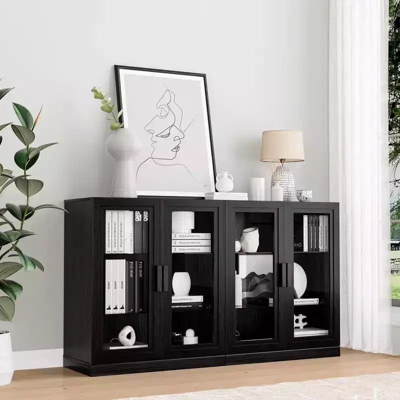 Armoire de rangement d'appoint Dovelina Gershwin - Organisateur polyvalent avec étagères réglables et gestion des câbles