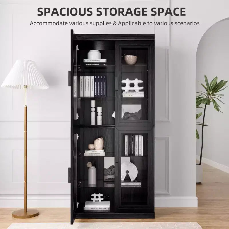 Armoire de rangement d'appoint Dovelina Gershwin - Organisateur polyvalent avec étagères réglables et gestion des câbles