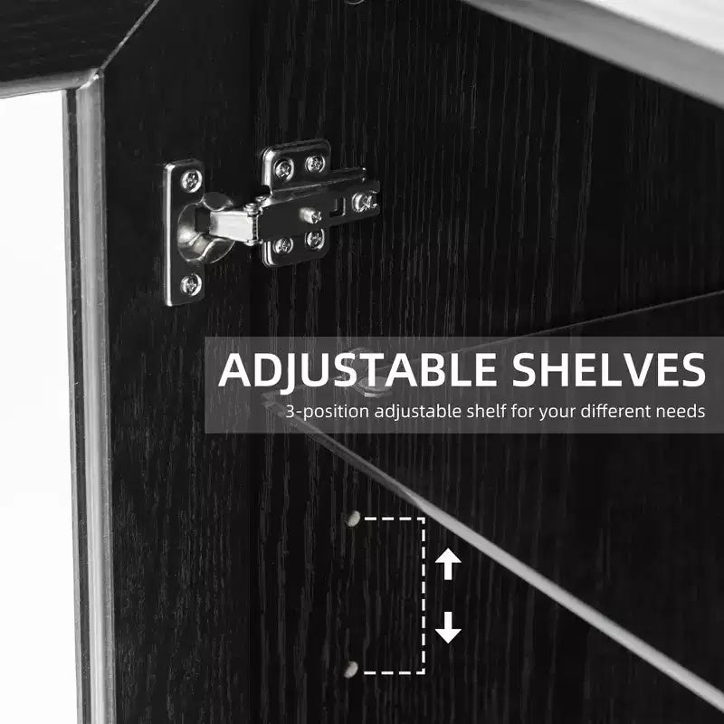 Armoire de rangement d'appoint Dovelina Gershwin - Organisateur polyvalent avec étagères réglables et gestion des câbles