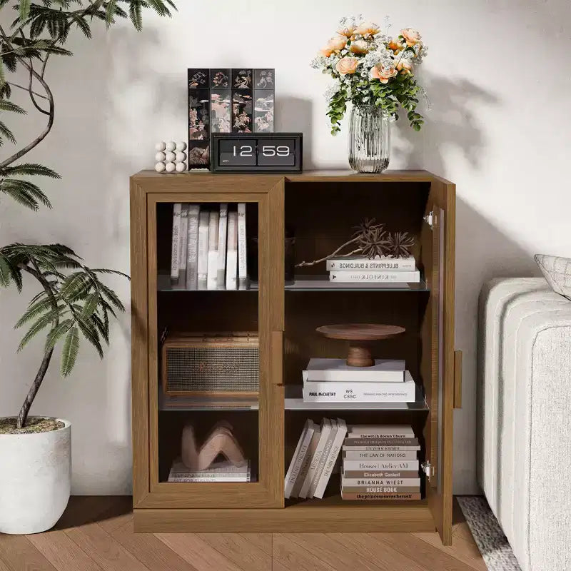 Armoire de rangement d'appoint Dovelina Gershwin - Organisateur polyvalent avec étagères réglables et gestion des câbles