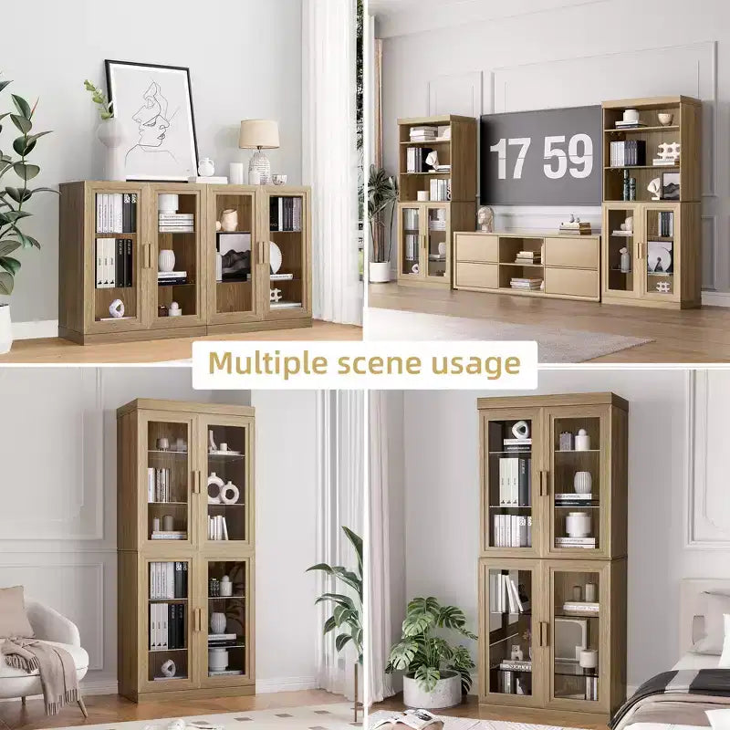 Armoire de rangement d'appoint Dovelina Gershwin - Organisateur polyvalent avec étagères réglables et gestion des câbles