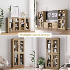 Armoire de rangement d'appoint Dovelina Gershwin - Organisateur polyvalent avec étagères réglables et gestion des câbles