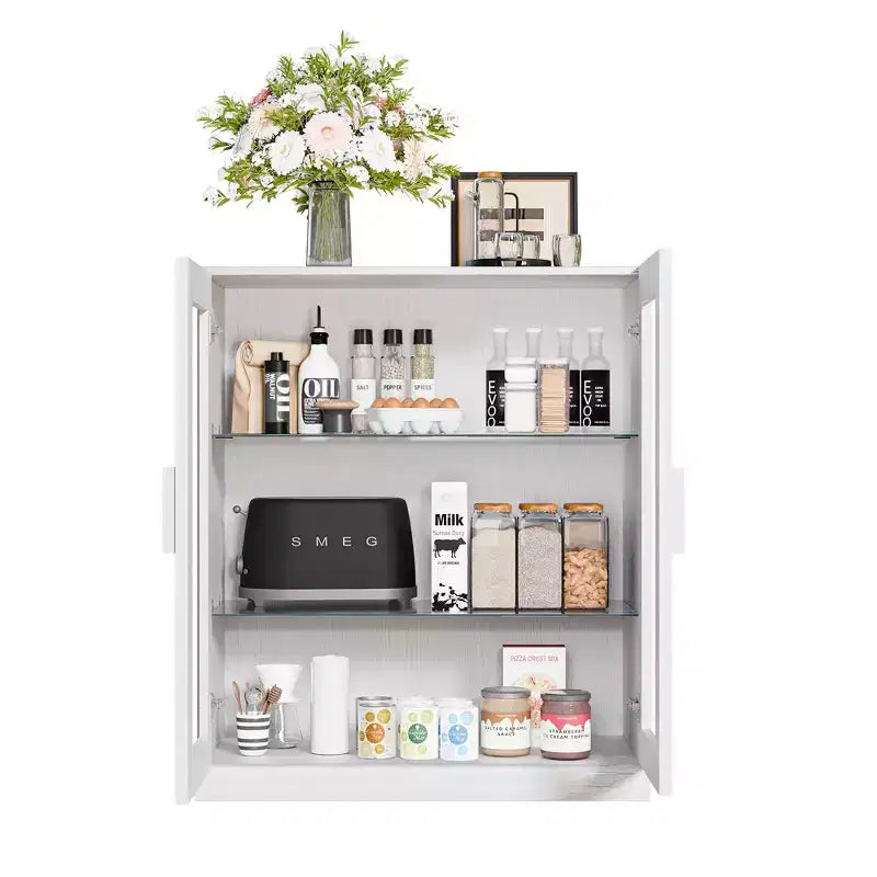 Armoire de rangement d'appoint Dovelina Gershwin - Organisateur polyvalent avec étagères réglables et gestion des câbles