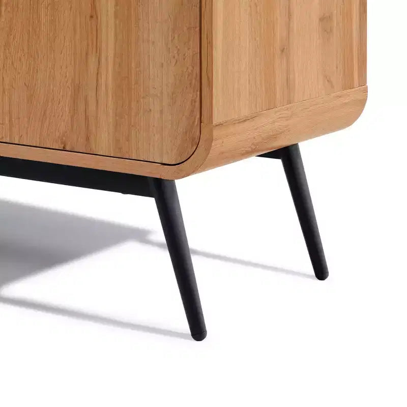 LuxenHome Buffet à 4 Portes avec Fermeture Amortie, Meuble de Rangement Large de 63 Pouces avec Pieds en Métal Noir