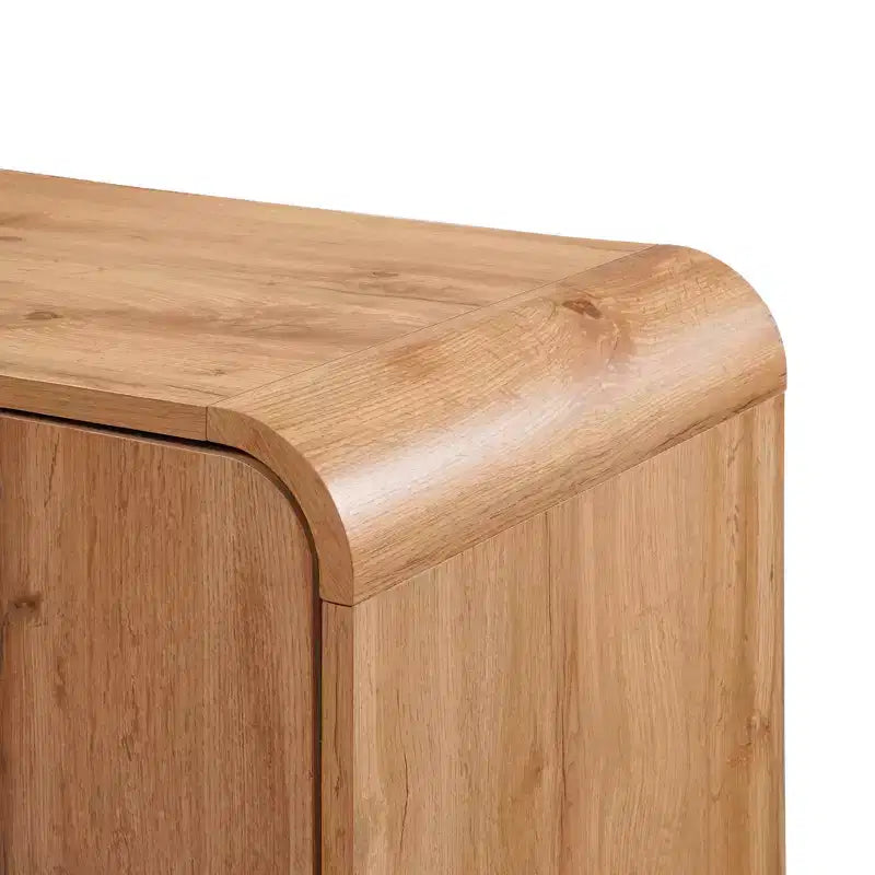LuxenHome Buffet à 4 Portes avec Fermeture Amortie, Meuble de Rangement Large de 63 Pouces avec Pieds en Métal Noir