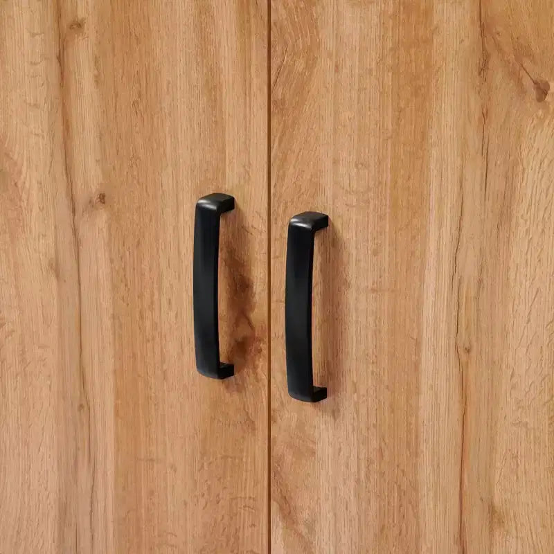 LuxenHome Buffet à 4 Portes avec Fermeture Amortie, Meuble de Rangement Large de 63 Pouces avec Pieds en Métal Noir