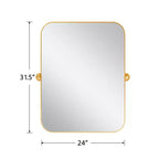 Miroir mural pivotant rectangulaire PexFix avec cadre en métal pour salle de bain