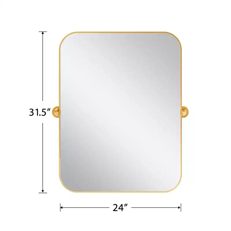 Miroir mural pivotant rectangulaire PexFix avec cadre en métal pour salle de bain