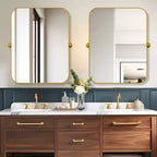 Miroir mural pivotant rectangulaire PexFix avec cadre en métal pour salle de bain