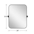 Miroir mural pivotant rectangulaire PexFix avec cadre en métal pour salle de bain