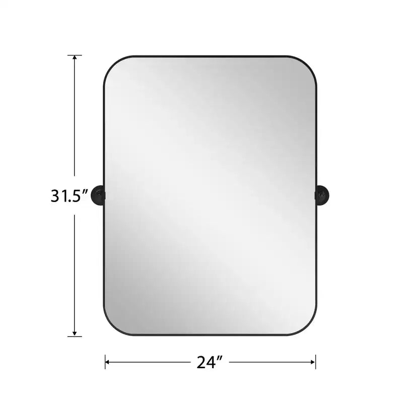 Miroir mural pivotant rectangulaire PexFix avec cadre en métal pour salle de bain