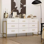 Commode Hitow moderne à 9 tiroirs, design avec cadre en métal