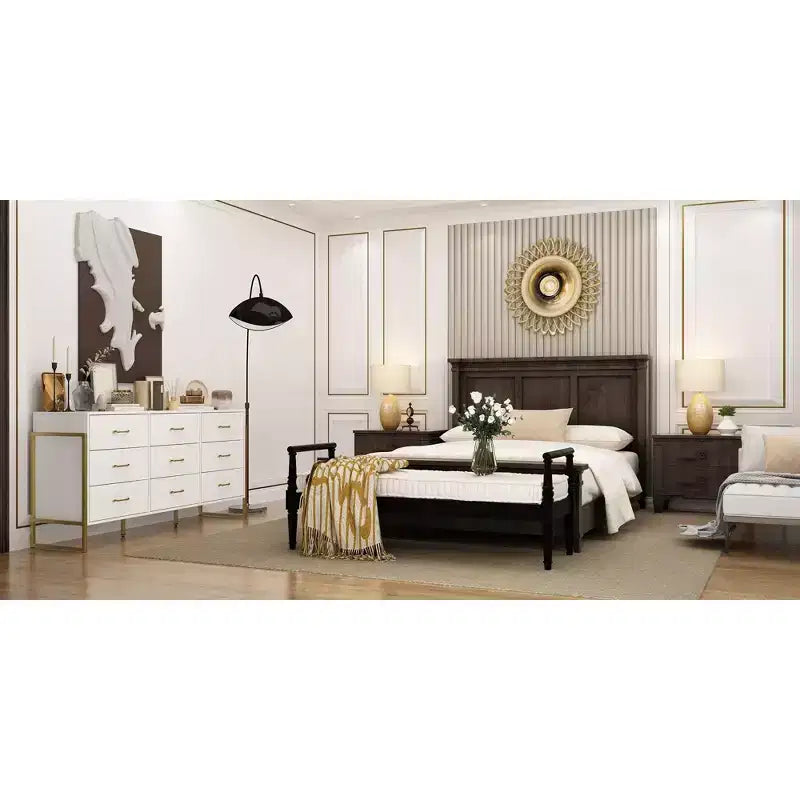 Commode Hitow moderne à 9 tiroirs, design avec cadre en métal
