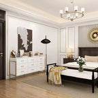 Commode Hitow moderne à 9 tiroirs, design avec cadre en métal