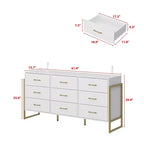 Commode Hitow moderne à 9 tiroirs, design avec cadre en métal