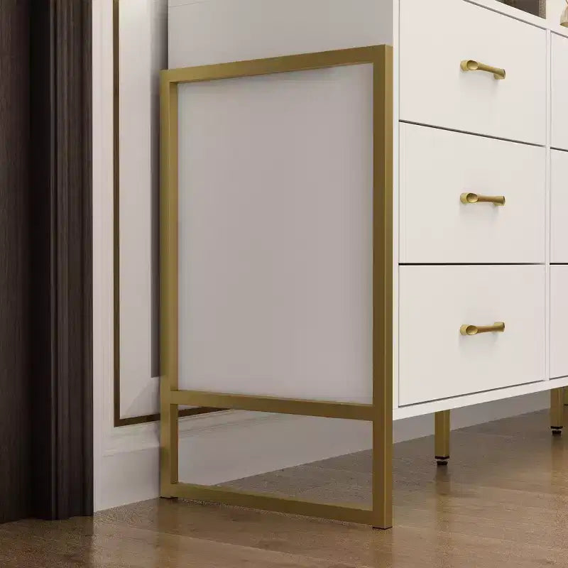 Commode Hitow moderne à 9 tiroirs, design avec cadre en métal