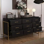Commode Hitow moderne à 9 tiroirs, design avec cadre en métal