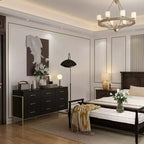 Commode Hitow moderne à 9 tiroirs, design avec cadre en métal